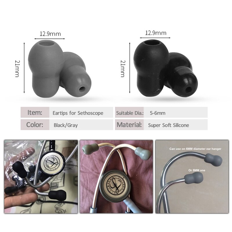 Super Comfortabele Zachte Stethoscoop Accessoire Oordopje Oordopjes Oortjes Fit 5-6mm Pijp voor Littmann Stethoscoop