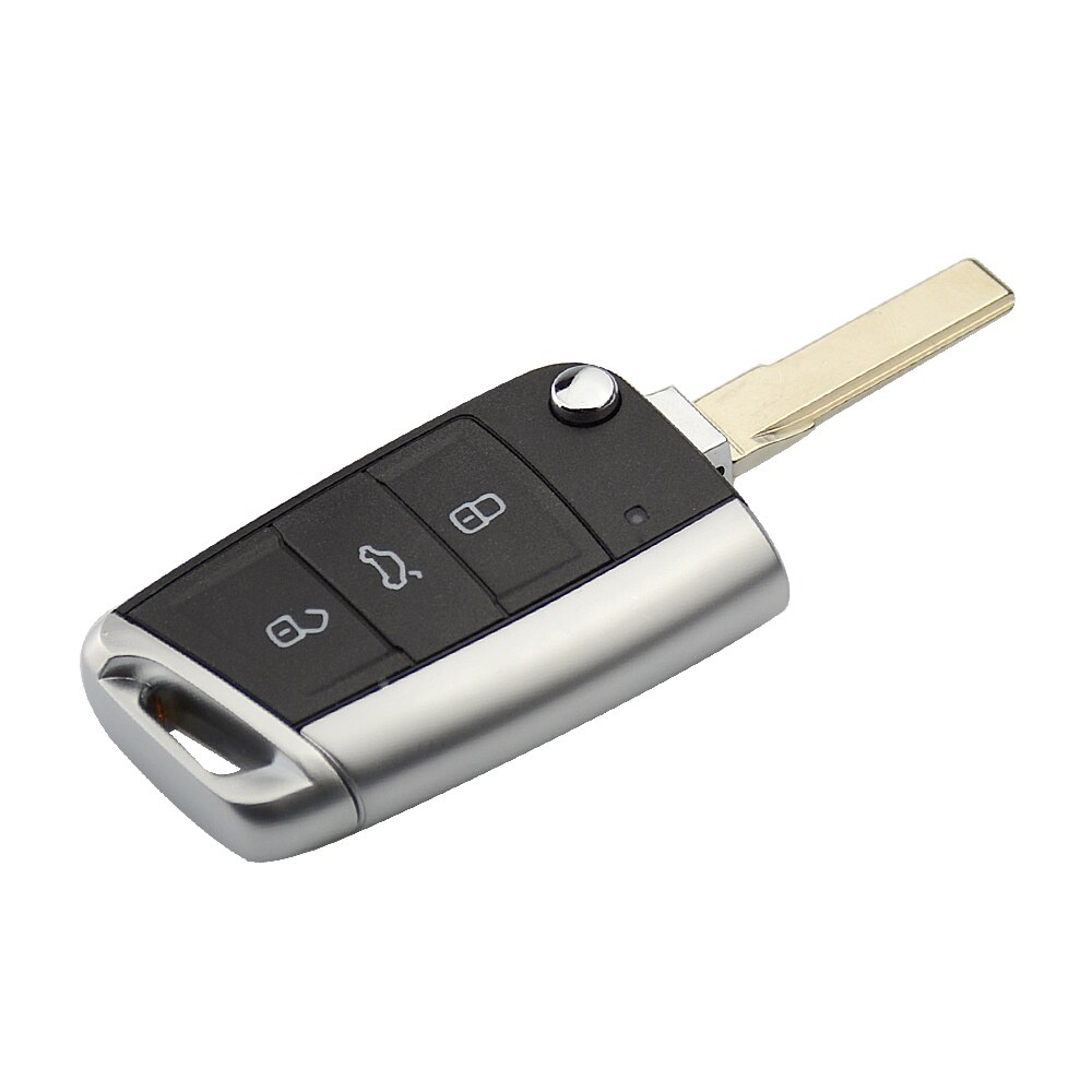 OkeyTech Klapp kippen Fernbedienung 3 Tasten Auto Schlüssel Hülse fallen Für Volkswagen Für VW Golf 7 GTI MK7 Skoda Octavia a7 Sitz Metall Rand