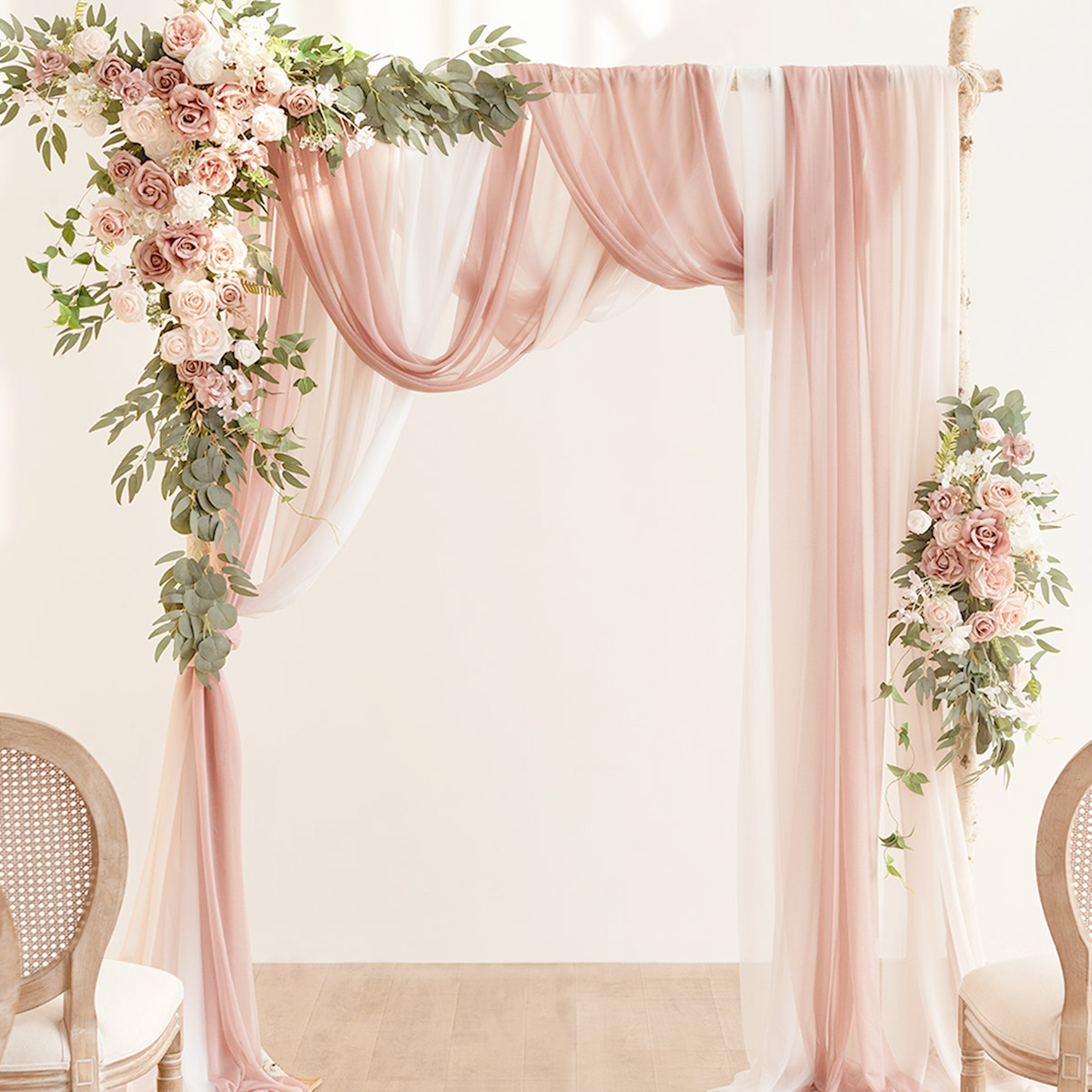 Tissu drapé pour arche de mariage, tissu transparent organza, toile de fond de fête d'anniversaire, décoration de chaise de mariage, rouleau de tulle, 2 m, 5m