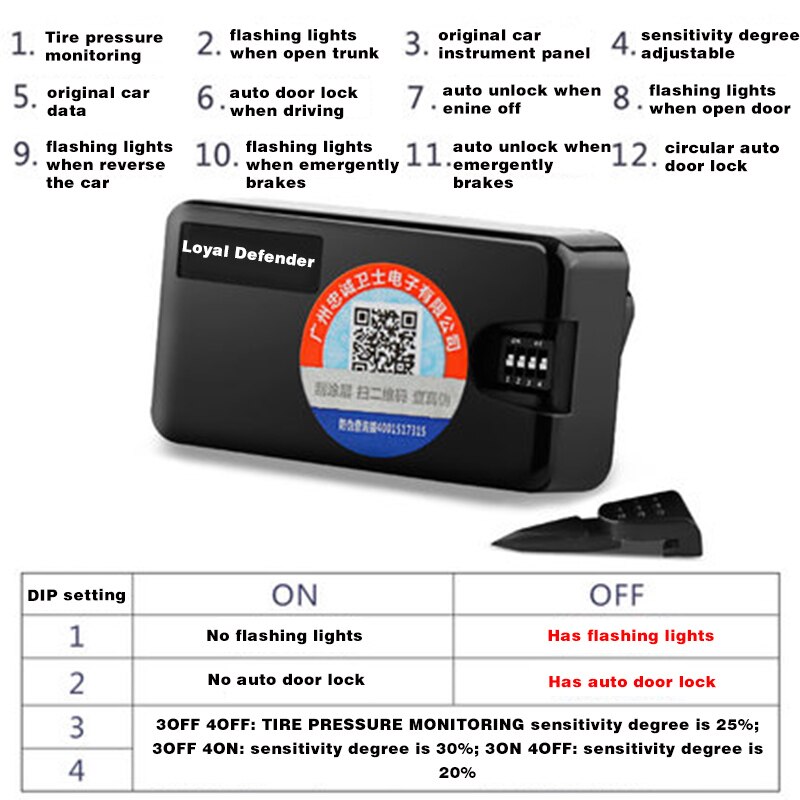Teana x-trail tiida kick venucia  t70 t70x obd tpms dæktryksovervågningssystem automatisk dørlås speedlock