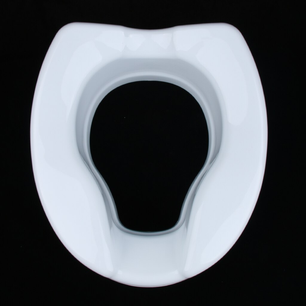 Portable Plastic Toilet Seat Riser Raised Elevated Safety White without Cover - 4 Inch