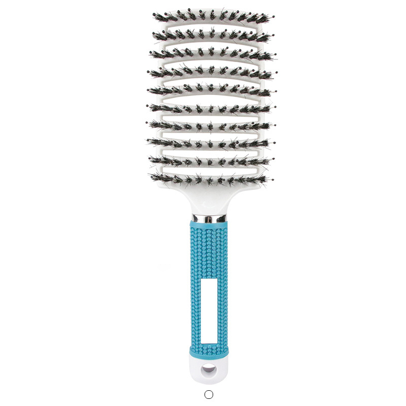 Peigne de Massage du cuir chevelu, brosse à cheveux en poils et en Nylon, brosse à cheveux démêlante humide et bouclée, outils de coiffure pour Salon de coiffure pour femmes: green