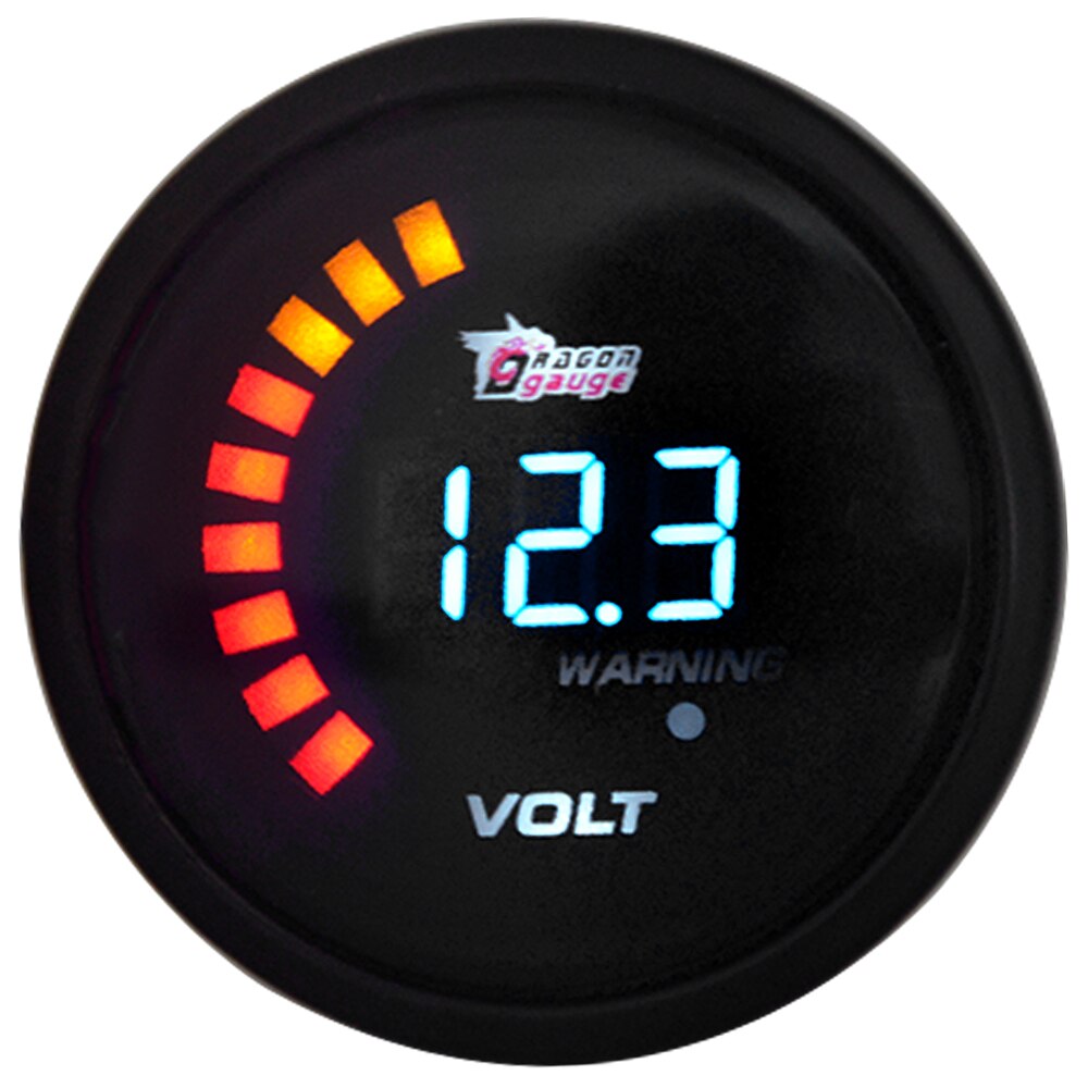 DRAGON GAUGE 2" 52mm Boost/Water Temp/Oil Temp/Oil Pressure/Tachometer/Volt/Air Fuel Ratio/EGT/Vacuum Gauge Meter Digital: Volt