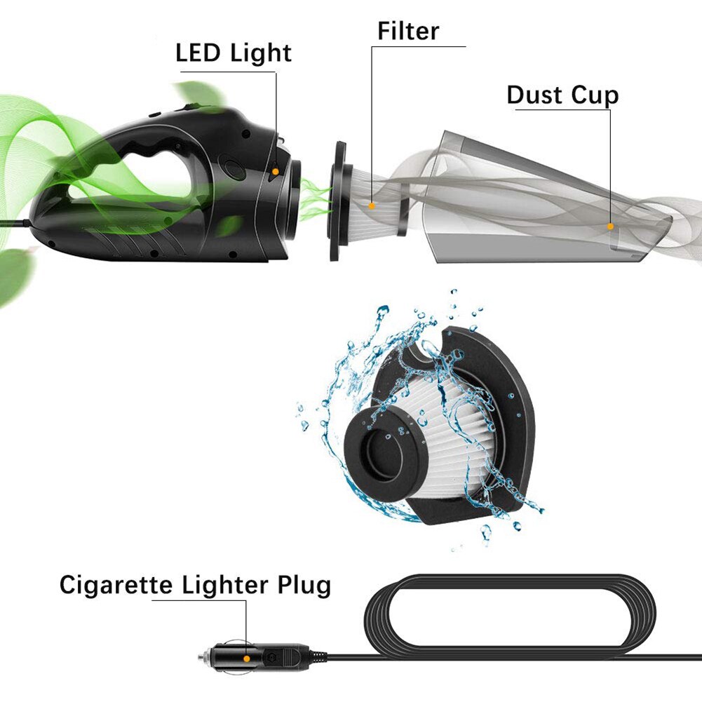Carro aspirador de pó para carro portátil aspirador portátil 12 v 120 w mini carro aspirador de pó auto handheld aspirador de pó