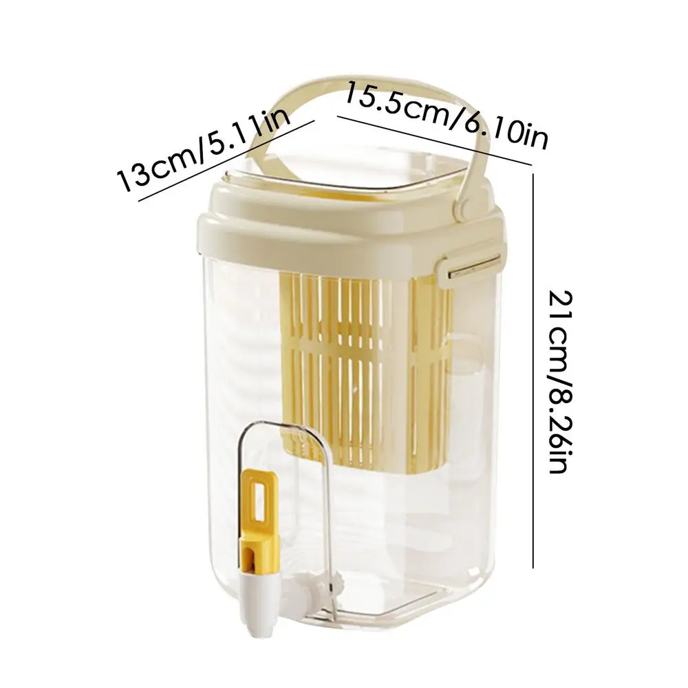 Dispensador de bebidas al aire libre de verano con mango, refrigerador de gran capacidad con filtro, dispensador de botellas de agua fría para acampar: Beige