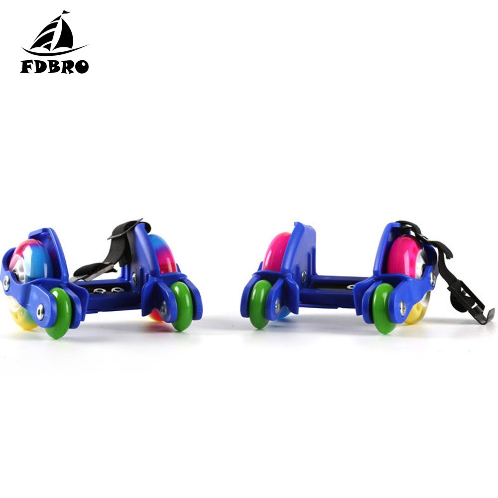 Fdbro børn voksen farverige blinkende rulle hvirvelvind remskive flash hjul hæl rulle justerbar simpelthen rulleskøjteløb sko: 4 hjul blå