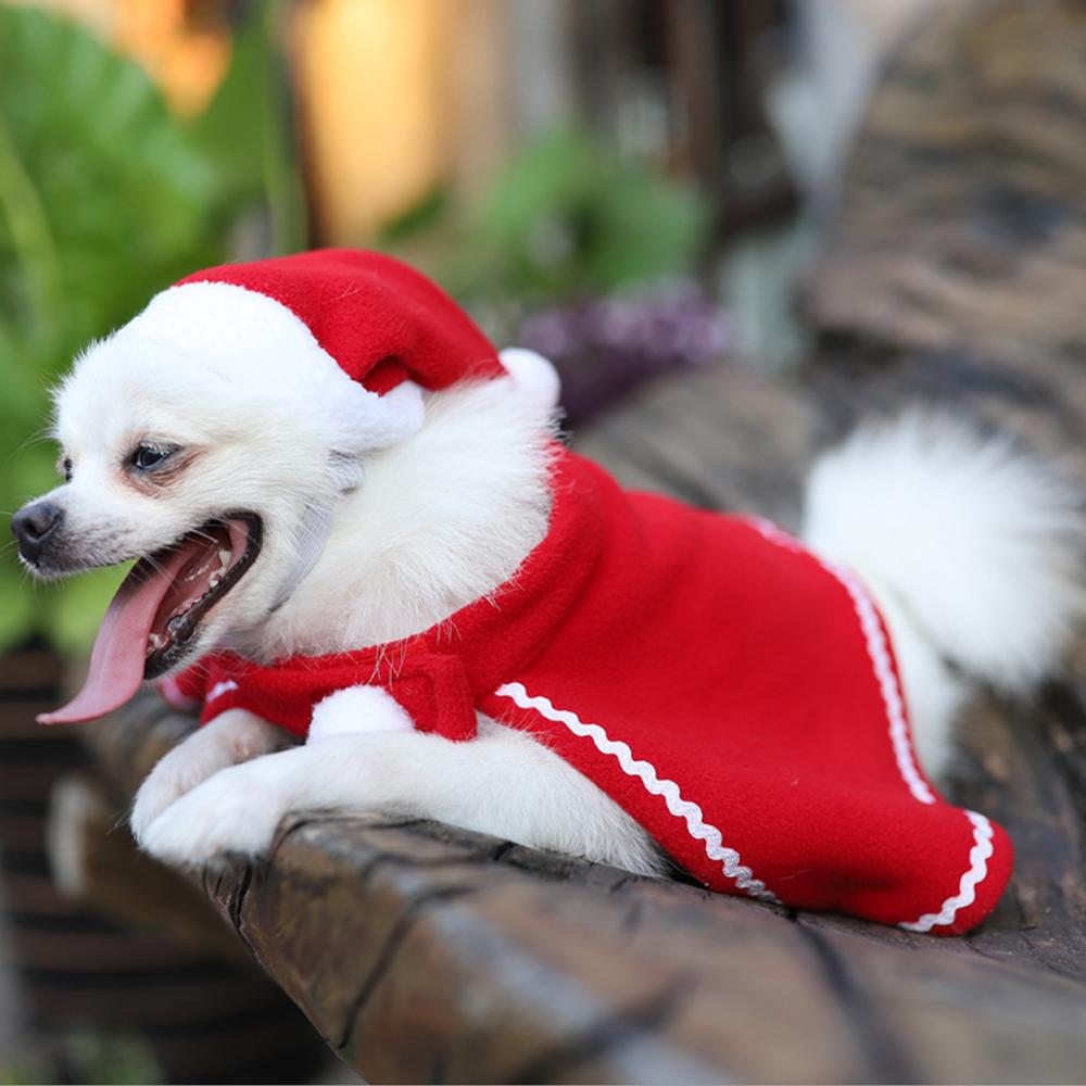 Leuke Kerst Huisdier Mantel Hond Kat Kerstman Red Cap Sjaal Hoed Hond Winter Xmas Party Jaar Kleren cosplay Kostuum