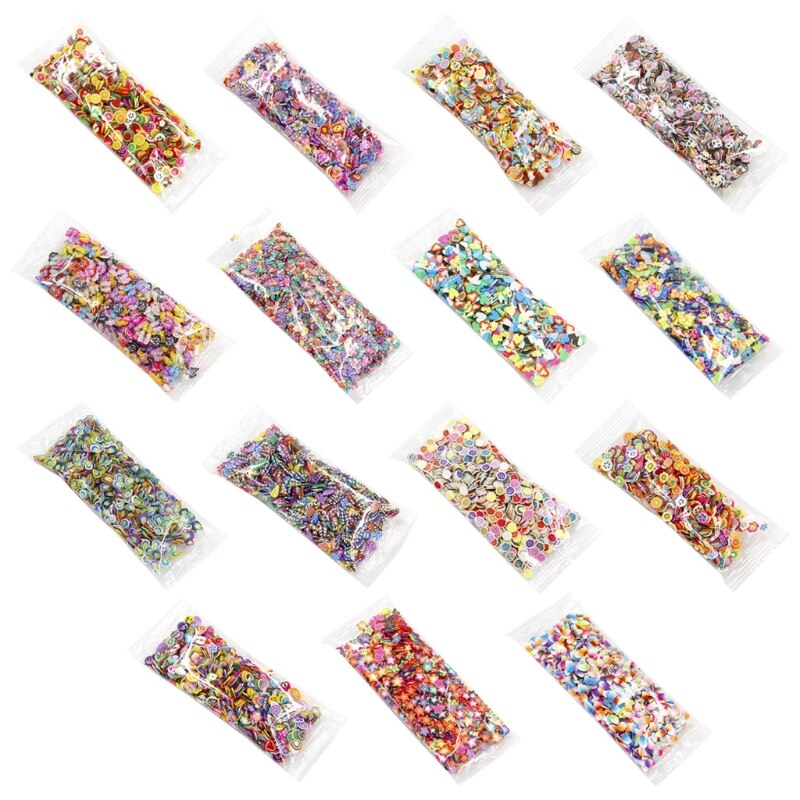 1000 sztuk gliny żywicy napełniania Craft owoce liść kwiat wzór kolorowe mieszane wypełniacz dla DIY biżuteria z żywicy epoksydowej zdobienie paznokci dekoracje
