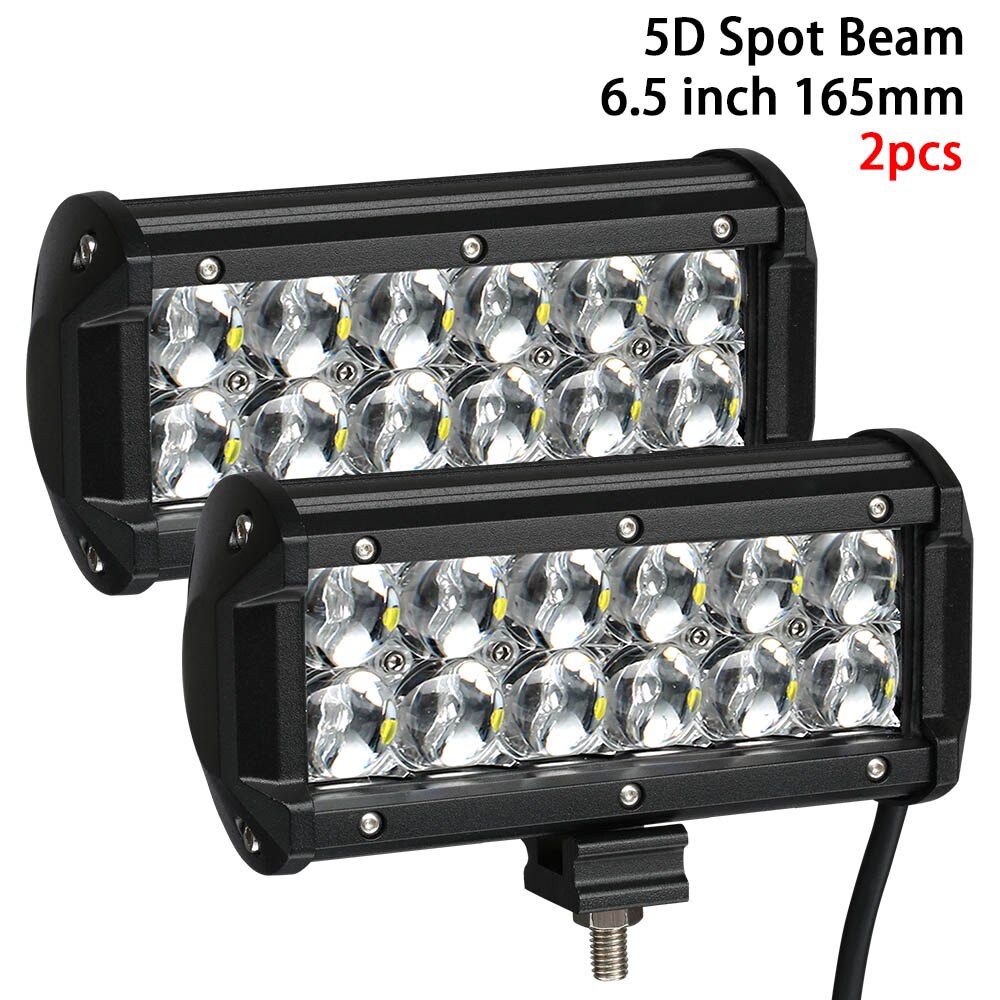 5D LED Bar 4 - 17 inch LED Light Bar LED Work Light for Offroad Truck Spot Flood Combo 4x4 4WD ATV SUV 12V 24V: 2PCS 60W Spot
