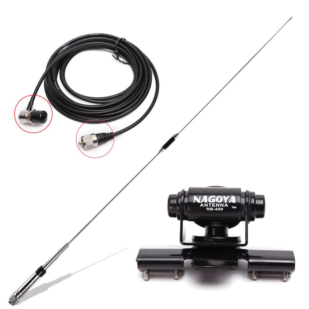 NAGOYA NL-770R Dual Band VHF/UHF 144/430MHz 3.0/5.5 dBi High Gain Amateur Car Radio Mobile/Station Antenna SL16-J/M Male PL-259: antenna set 1