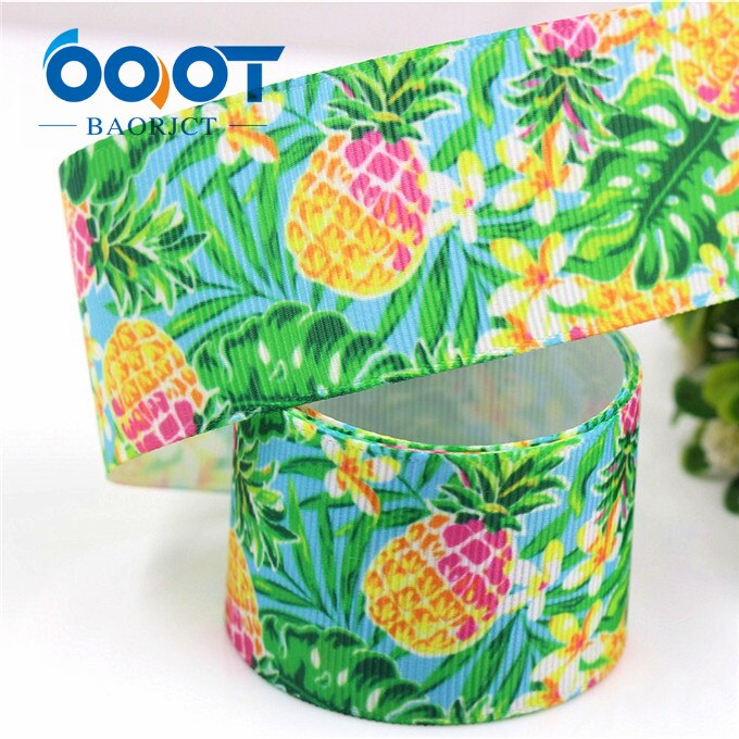 Ooot baorjct 183174 38mm 10 yards tegneserie frugtbånd termisk overførsel trykt grosgrain bryllup tilbehør diymaterialer: 9