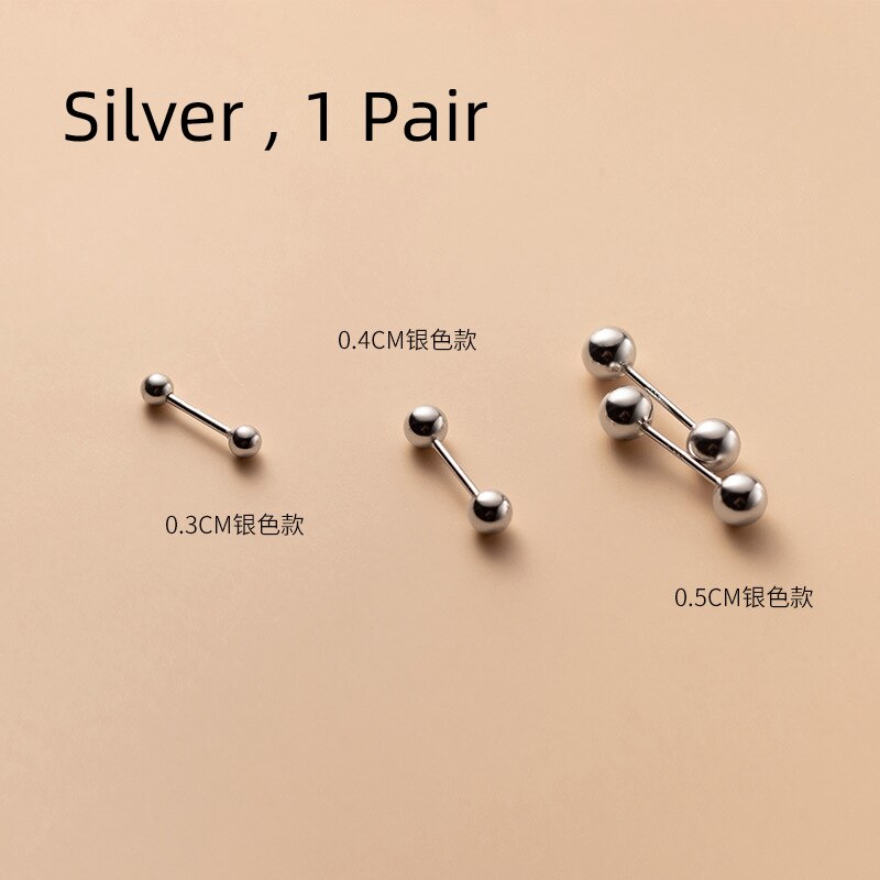 La Monada Round Ball orecchini a bottone da donna argento 925 piccoli orecchini in argento Sterling 925 orecchini da donna minimalisti in argento 925: Silver / 4mm
