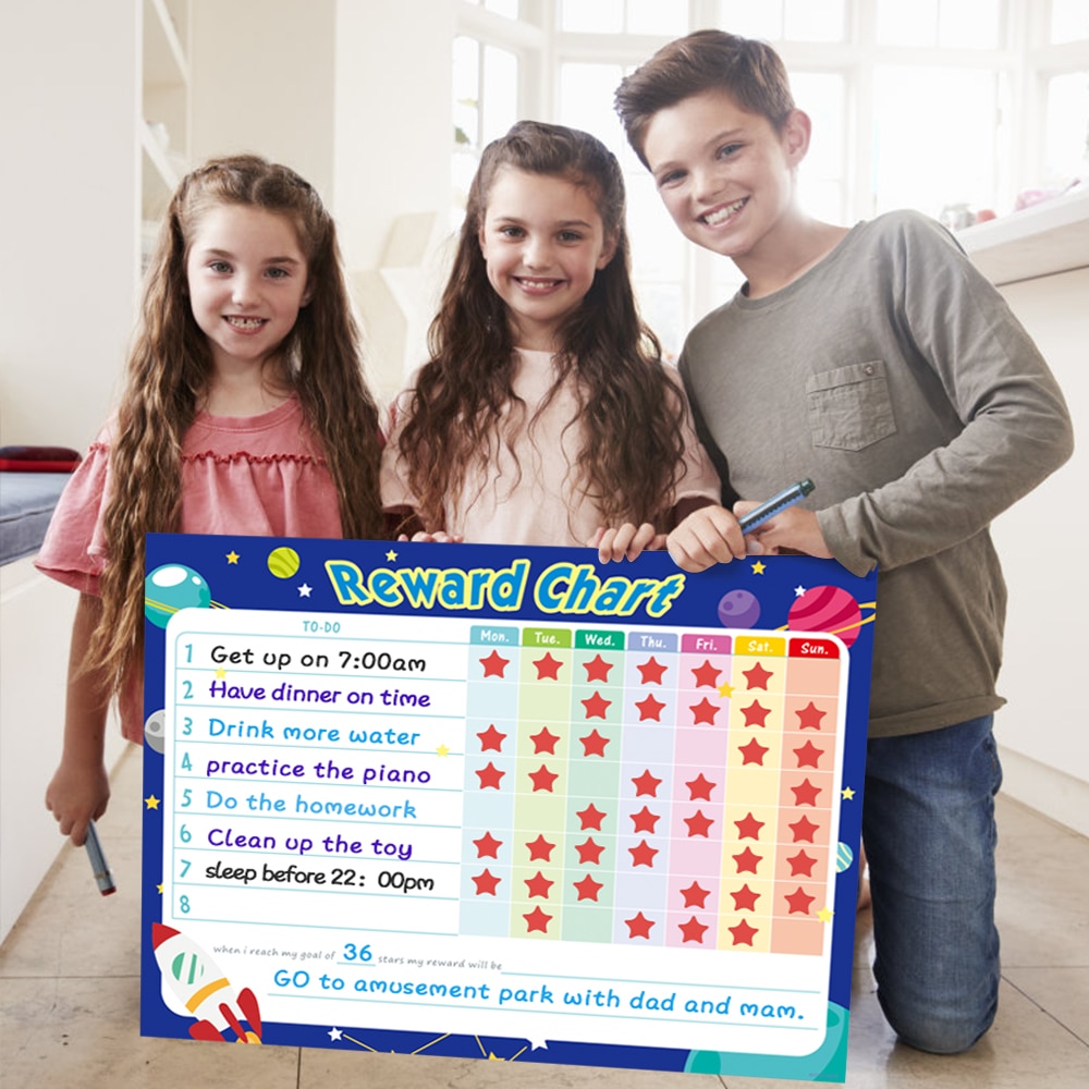 Removable Whiteboard Fridge Sticker Weekly Planner Magnetic Dry Wipe Calendar Schedule Kids Reward chart School Home Stationery