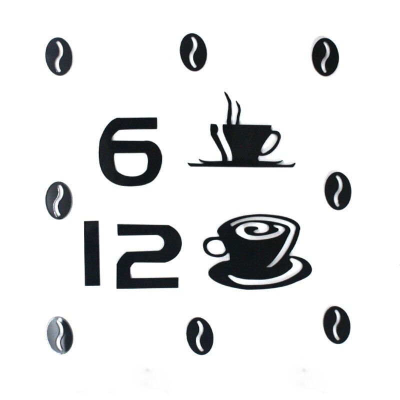 Acrylic Diy Self Adhesive Interior Wall Decoration Mute Clock Quartz Mute 3d Wall Clock Kitchen Home Decor Wall Clock
