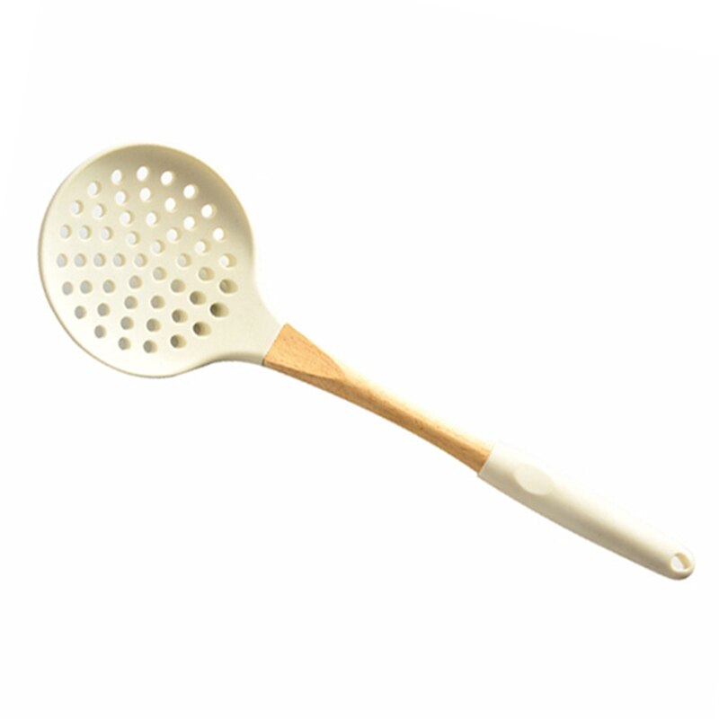 6/7 Pieces Cooking Tools Set Premium Silicone Kitchen Cooking Utensils Set Turner Soup Spoon Strainer Pasta Server Spoon: 4