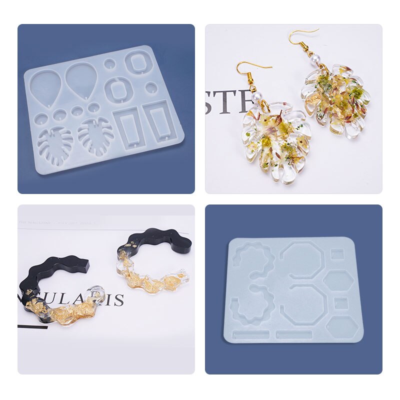 DIY UV Resin Epoxy Earring Pendant Resin Molds Silicone Mold Dried Flower Jewelry Making Casting Moulds Jewelry Tool