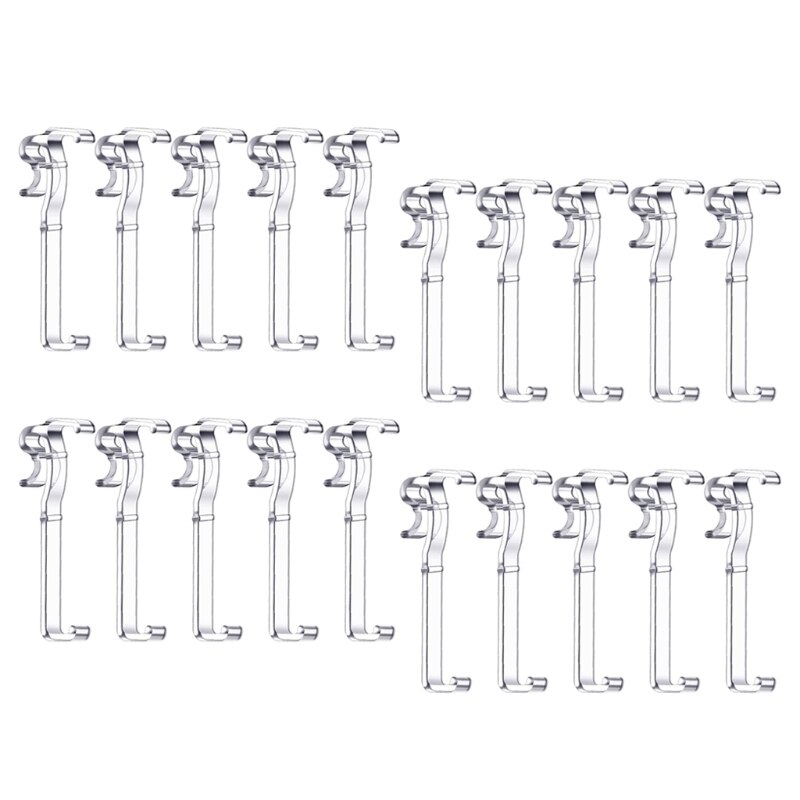 20Pcs 2.5 Inch Hidden Valance Clips Window Blind Clear Plastic Retainer Clamp for Horizontal Blind Curtain Drape Holder