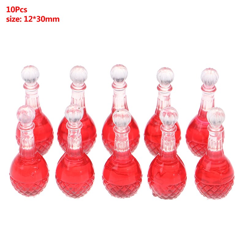10pcs/set 1:12 Dollhouse Miniature Wine Bottle Whisky Simulation Drinks Model: a2
