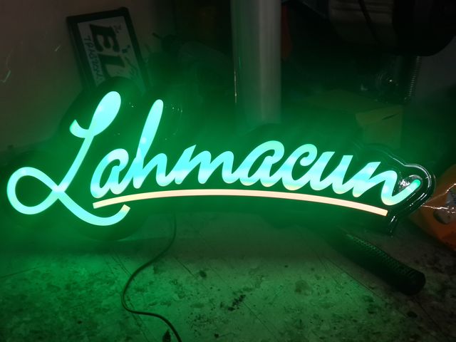 LED NEON LAHMACUN SIGNAGE LED LOGO NEON SIGN BOARD 45 X28CM