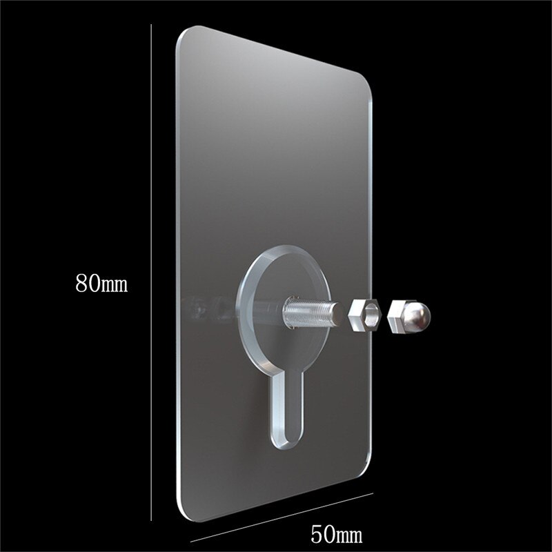 Transparent Strong Self Adhesive Hook Punch-free Storage Hanging Door Wall Hangers Hook Kitchen Bathroom Accessories 6Pcs: 14mm