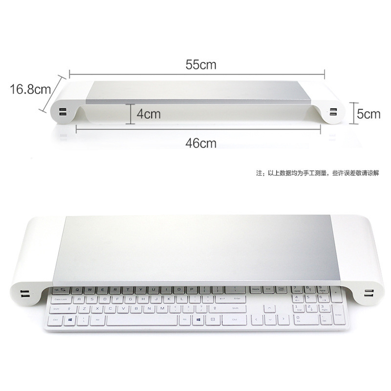 Aluminium Legierung 4 USB Häfen Schreibtisch Stand Raum Bar Computer Laptop Monitor Steigleitung Dock Stand Steigleitung für iMac MacBook EU UNS Stecker