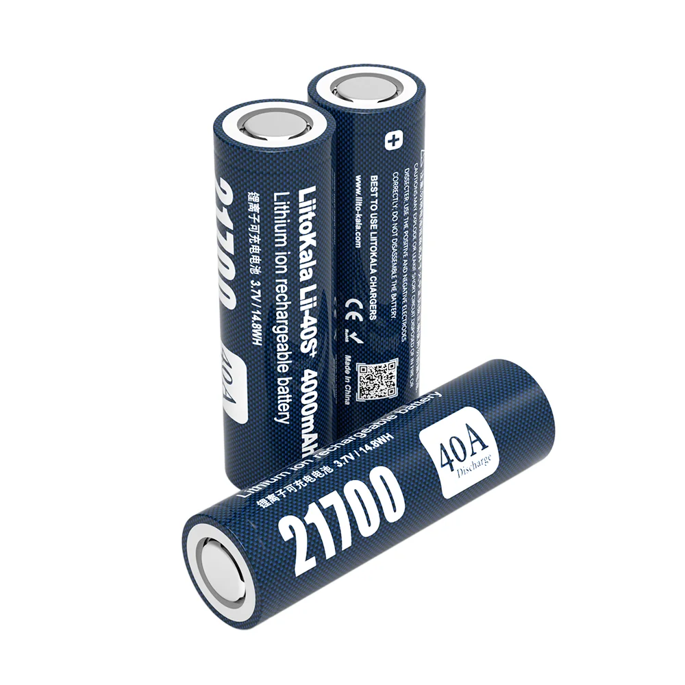 LiitoKala 21700 batería recargable Lii-40S Li-ion 3,7 v 4000mAh batería de iones de litio 40A descarga 21700