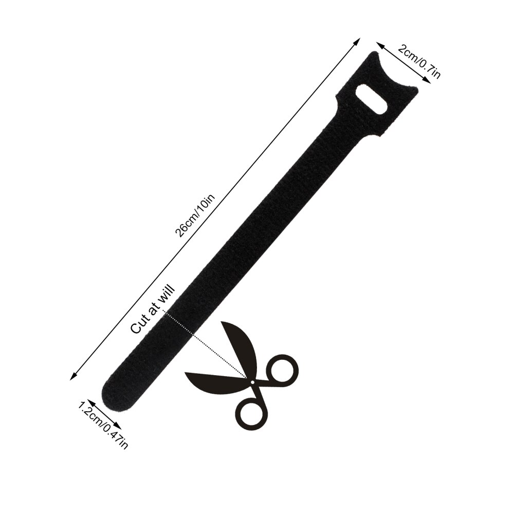 Fastening Cable Ties Durable Material Multi-purpose Black Multifunctional Reusable For Garden Nylon And Polyester 10pcs Strap