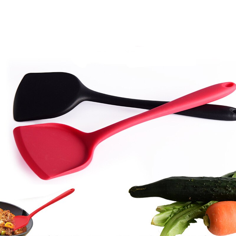Food Grade Silicone Baking Tools Shovel Kitchen Spatula Cake Slotted Butter Cream Mixer Scraper Long Handle Shovel