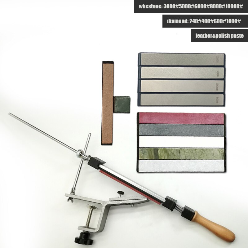 Ruixin pro RX008 Aluminium alloy Knife sharpener system fixed angle sharpener sharpening stones kitchen tools grinding kit: GT 4J 5P PG