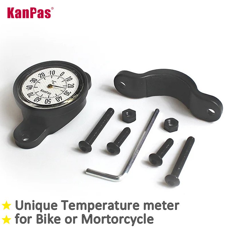 KANPAS Thermometer für Fahrrad, Motorrad, Elektro-Motorrad/Temperaturmesser für Lenker