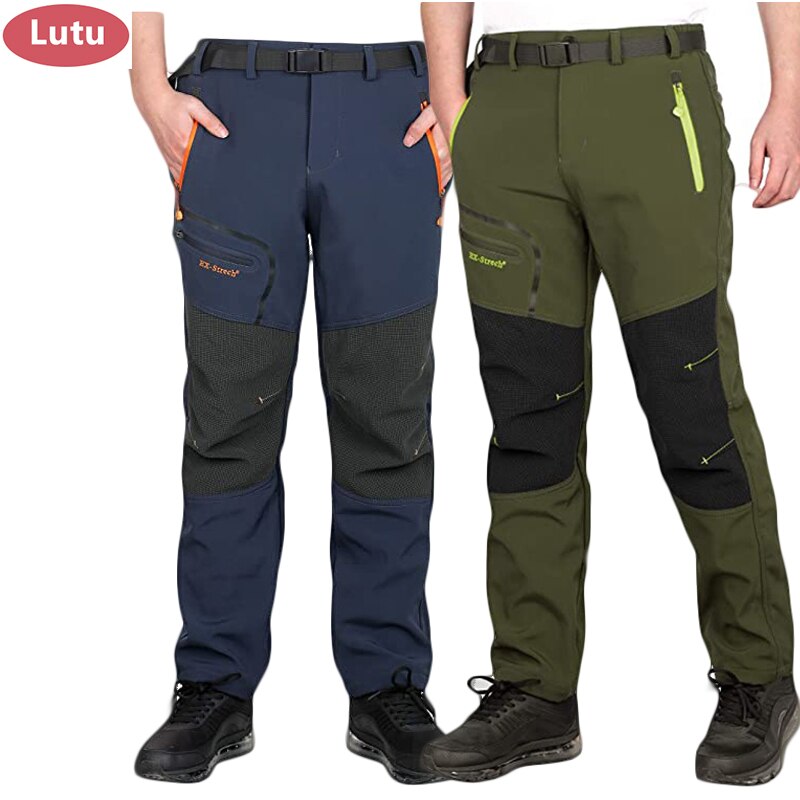 LUTU warm Autumn Winter Softshell Hiking Pants Men Waterproof Outdoor Trousers Sports Camping Trekking cycling ski fleece Pants