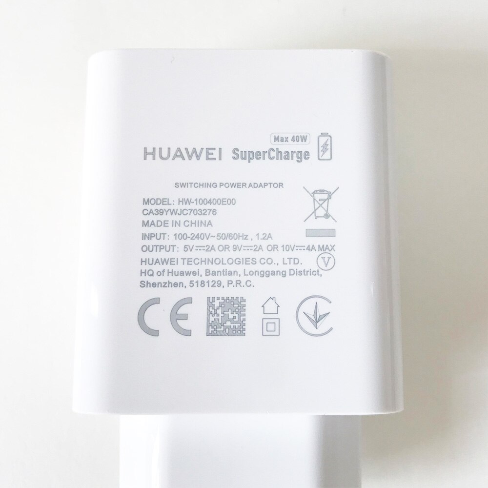 Huawei Charger Originele Eu Ons 40W Supercharge Power Adapter 5A Usb Type C Kabel Voor Mate 30 Pro 30RS nova 7 7pro 7SE P30 P40 Pro