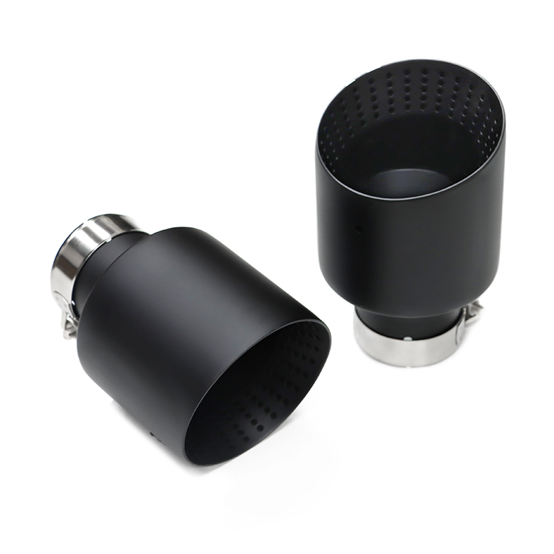 1Piece Matte Black Stainless Steel Car Muffler Tip System Pipe Universal Exhaust Tip For VW GTI MK7 Golf 7 Exhaust Nozzle