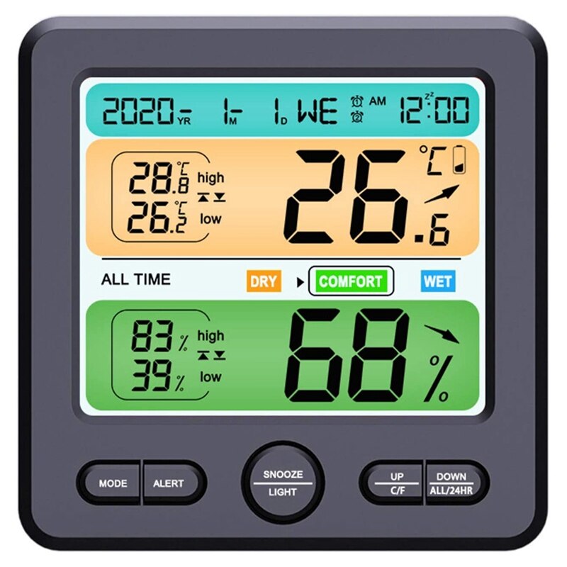 Hygrometer Indoor Thermometer, Desktop Digital Thermometer with Temperature and Humidity Monitor for Wine Cellar