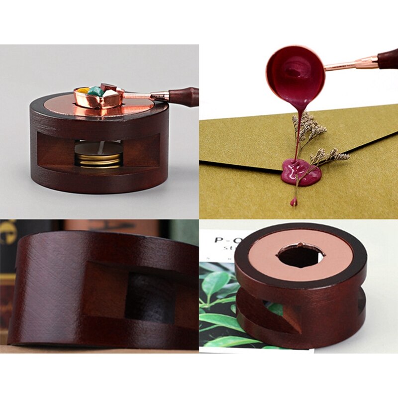 Household Retro Sealing Wax Melting Furnace Sealing Wax Solid Wood Spoon Candle Accessories
