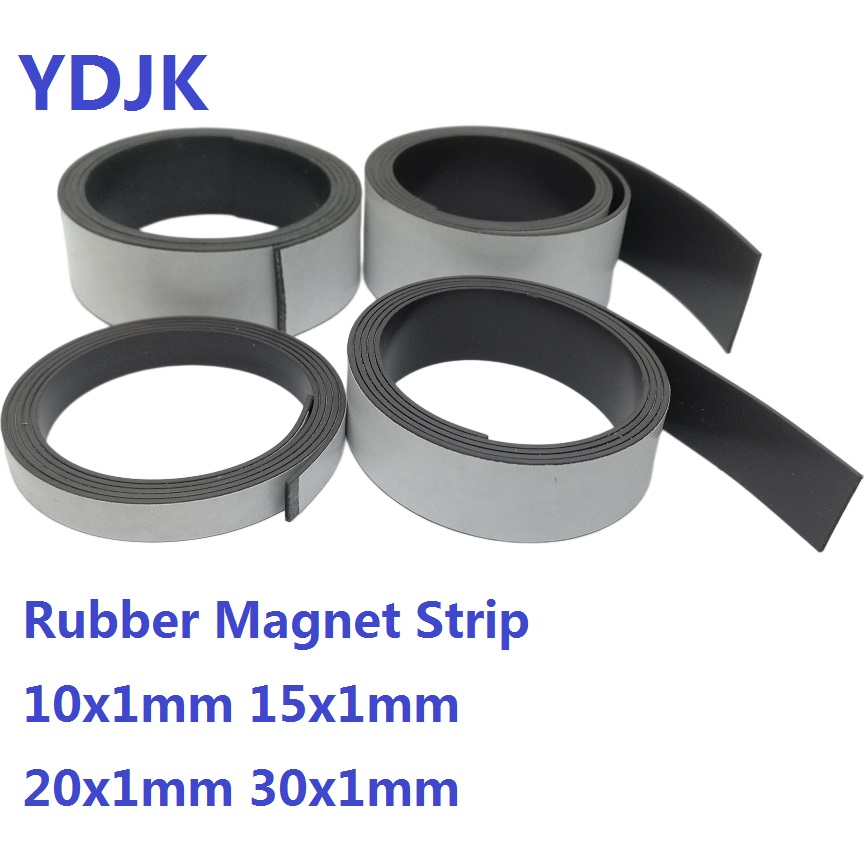 1Meter/lot Rubber Magnet Strip 10*1 15*1 20*1 30*1mm With Self Adhesive Flexible Magnetic Tape Width 10 15 20 30mm Thickness 1mm