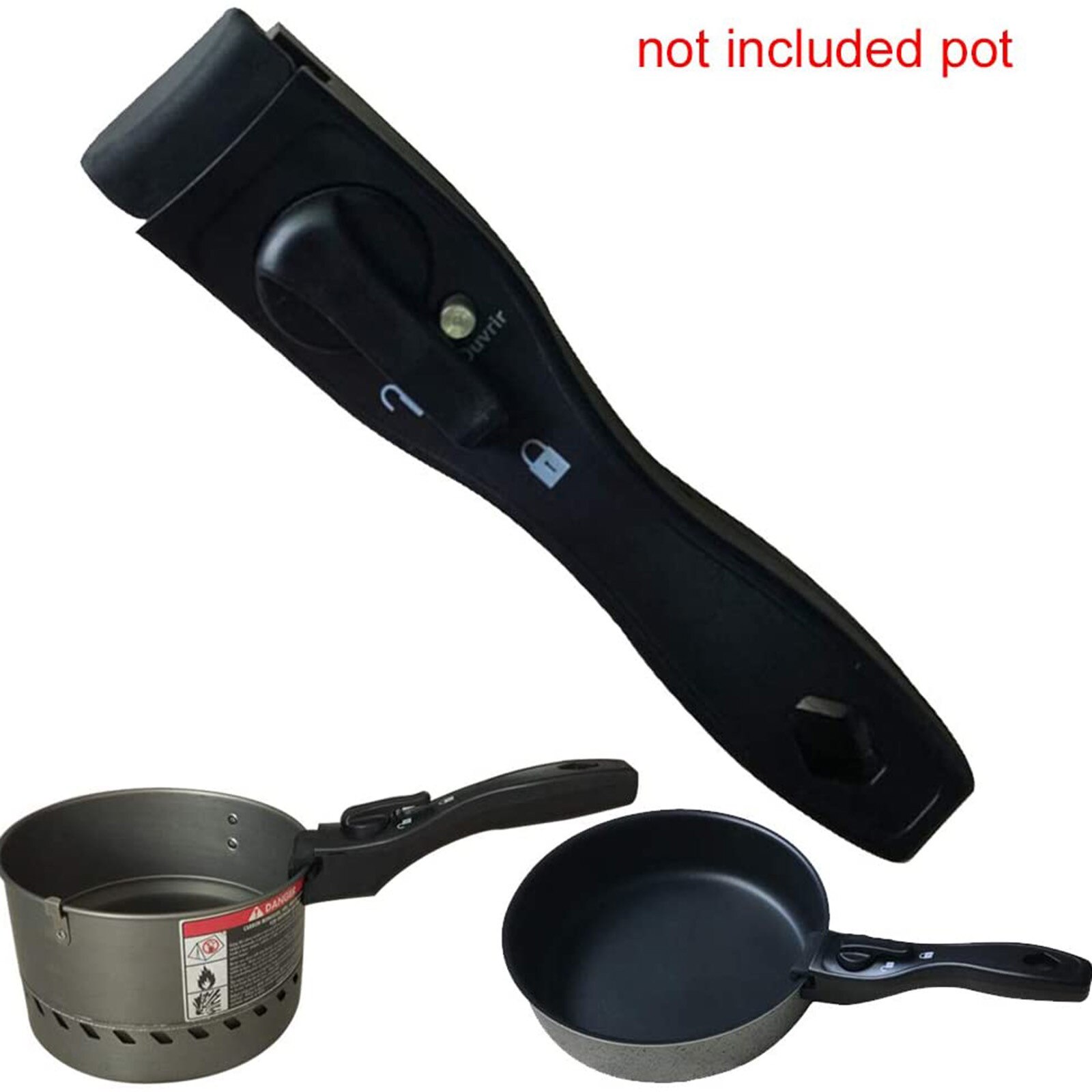 Removable Pan Pot Handle Black Replacement Cookware Handle Detachable Anti-Scalding Hand Grip Bowel Clip Kitchen Cooking Tools