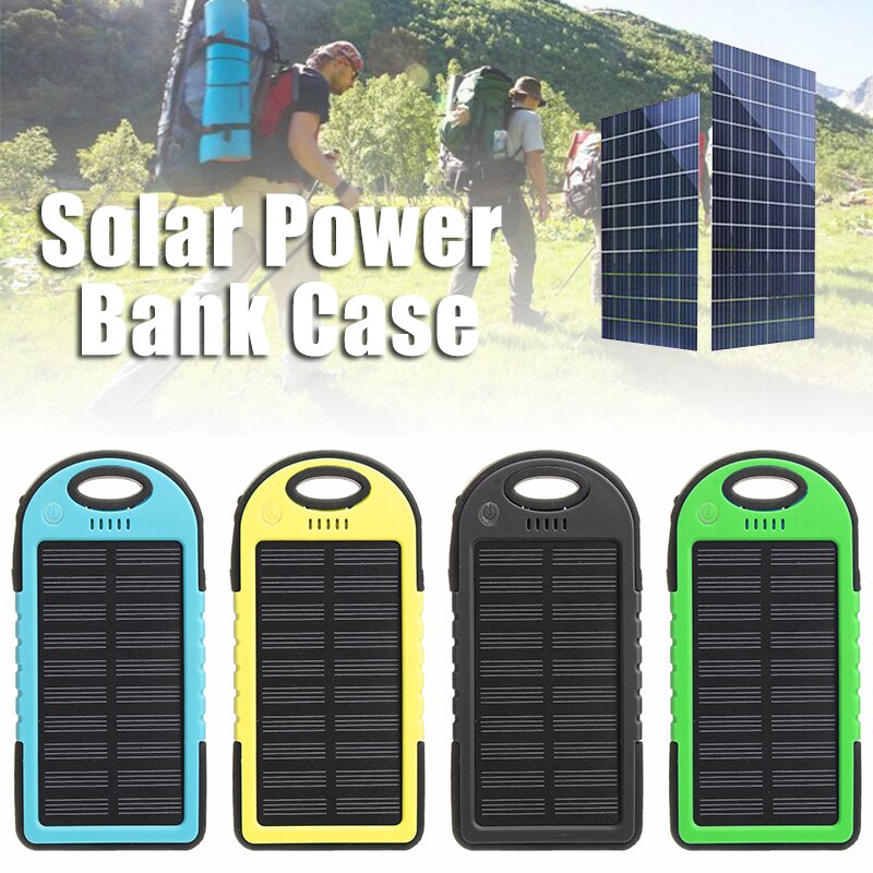Panel solar portátil eficiente, cargador de batería Dual 2 USB, reemplazo de carcasa, bricolaje, 5000mah