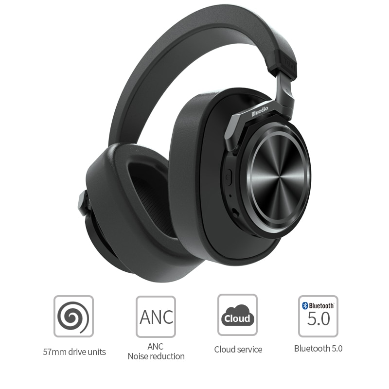 Bluedio T6S Bluetooth Headphones Active Noise Cancelling Wireless Headset for phones and music with voice control