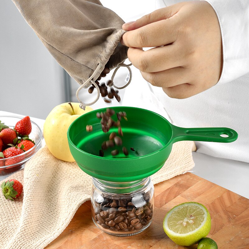 1pcs Food Grade Funnel Folding Telescopic Funnel Kitchen Oil Funnel Jam Funnel Filling Wide Mouth Funnels Kitchen Accessories