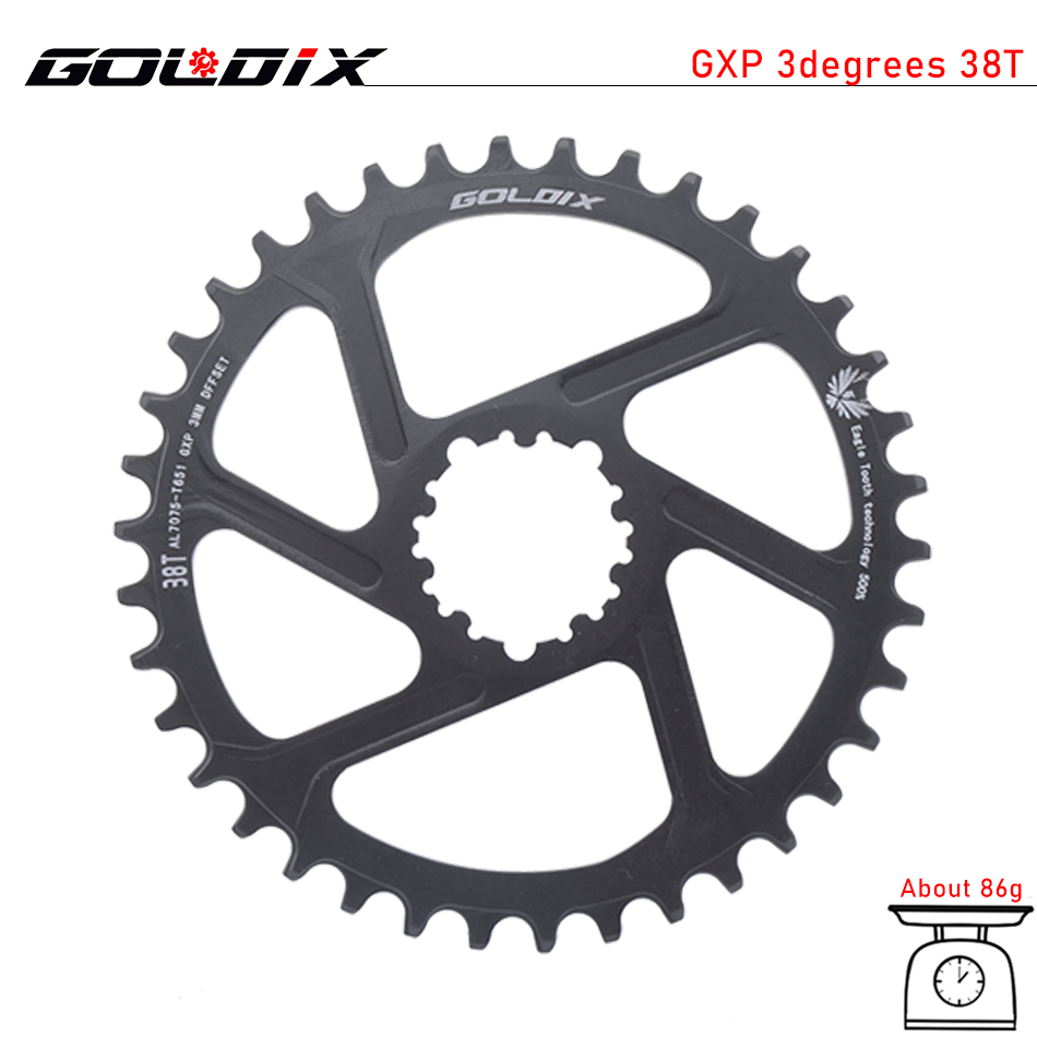 GOLDIX MTB GXP Bicycle Chainring Narrow Wide Mountain Bike Chainwheel 30T 32T 34T 36T 38T For SRAM GXP XX1 X9 XO X01 gx Eagle NX: 3 degree 38T