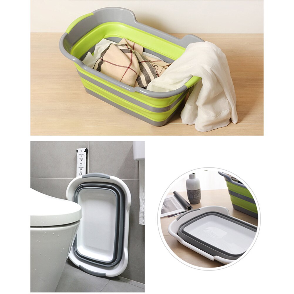 Folding Baby Shower Bathtub Portable Silicone Pet Dog Bath Tubs Accessories Collapsible Laundry Storage Basket Safety Security