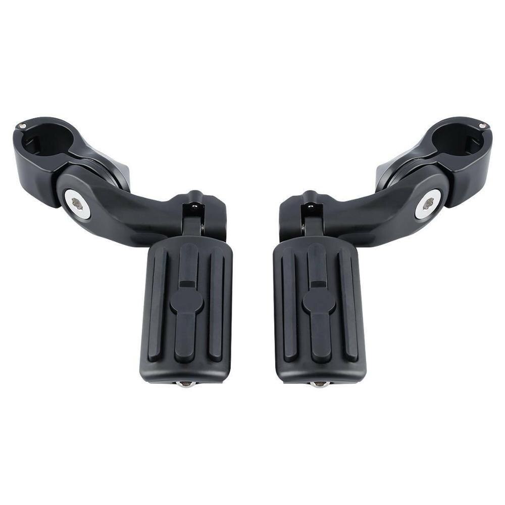 Motorcykel 1-1/4 "kortvinklet motorvejsbeskyttelses fodpinde pedalophæng til harley mat sort