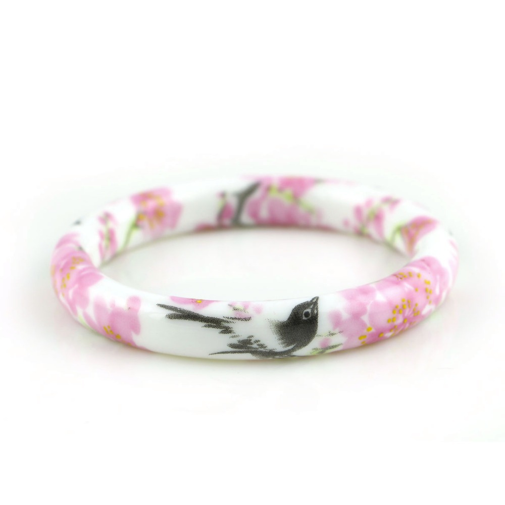 vintage flower ceramics bangles chinese traditional Classic jewelry Accessory china classic