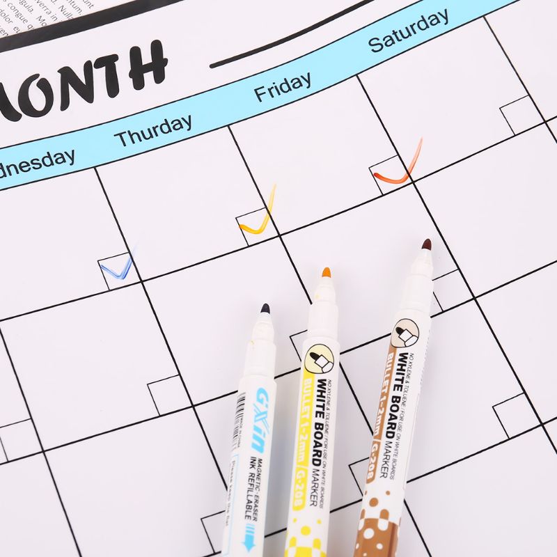 Månedsplanlegger myk magnetisk tavle kjøleskapsmagneter tegningsmelding notatblokk 24bb