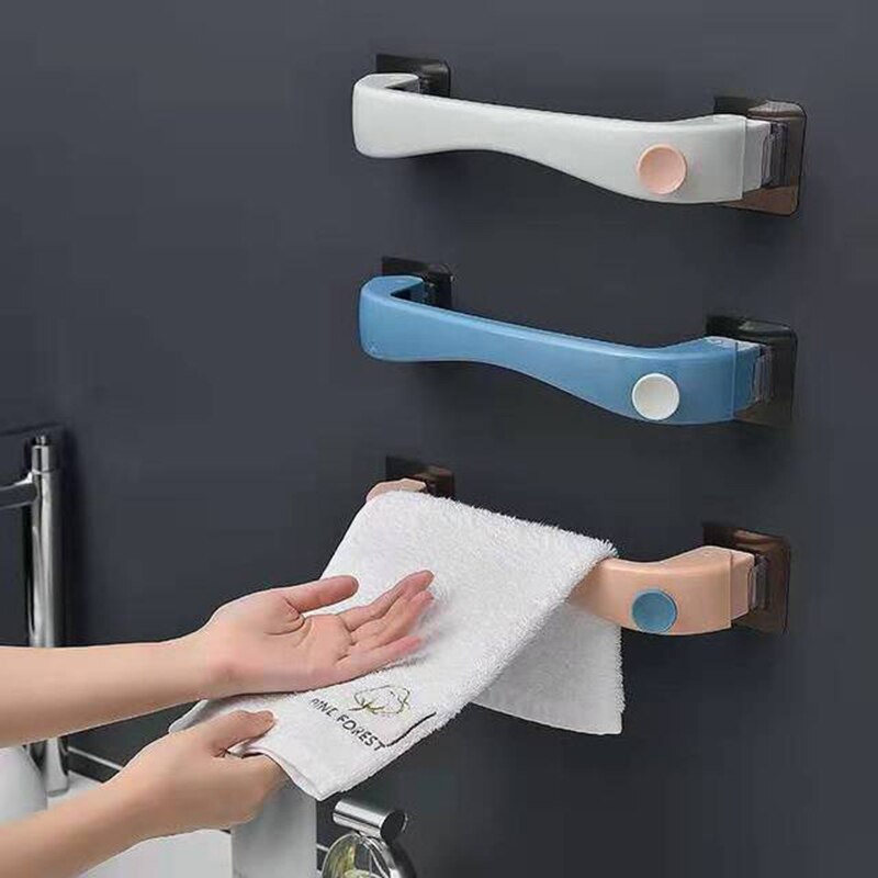 Zelfklevende Handdoek Hanger Rack Handdoek Houder Rekken Wall Mounted Badkamers Plank Wc-papier Houders Badkamer Hanger Organizer