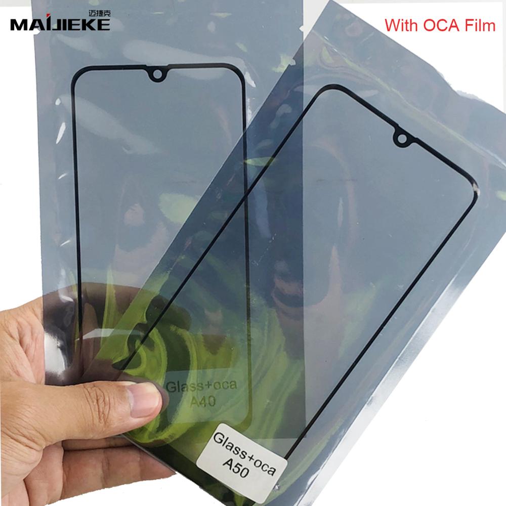 5PCS Front Glass Lens with OCA Glue For Samsung Galaxy A40 A50 A70 A10 A20 A30 A51 A71 A10s A30s Screen Touch panel Replacement