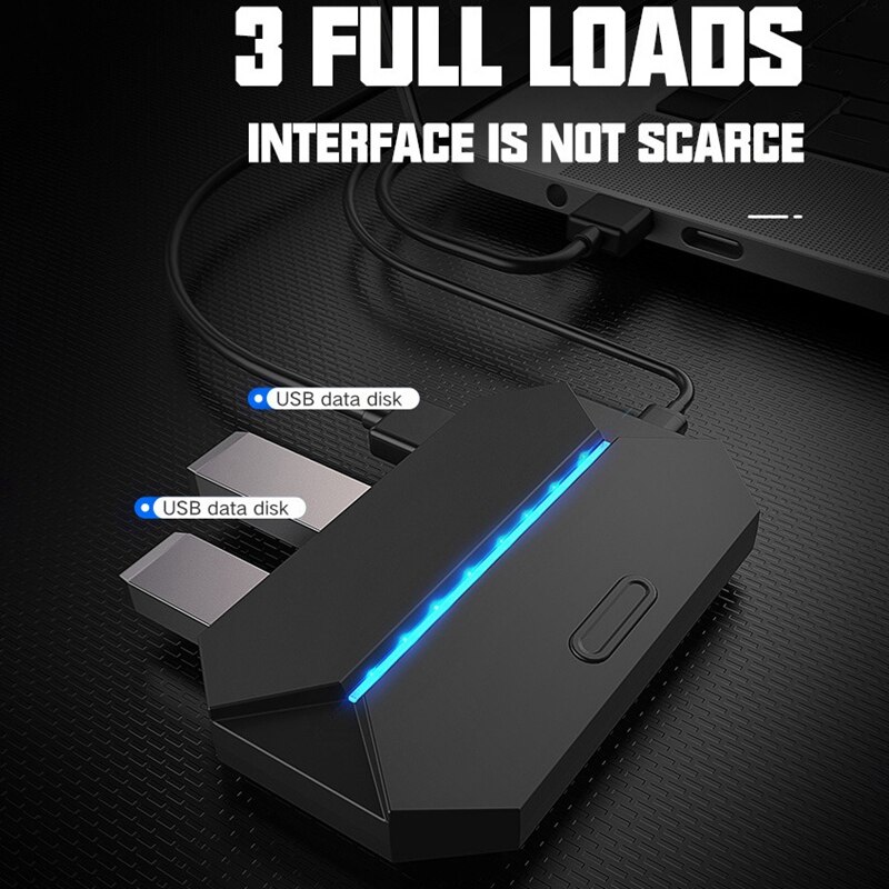 -ZIYOU LANG G6 Kit de convertisseur avec clavier de jeu rvb et convertisseur de souris, adapté pour téléphone Android Ios vers PC