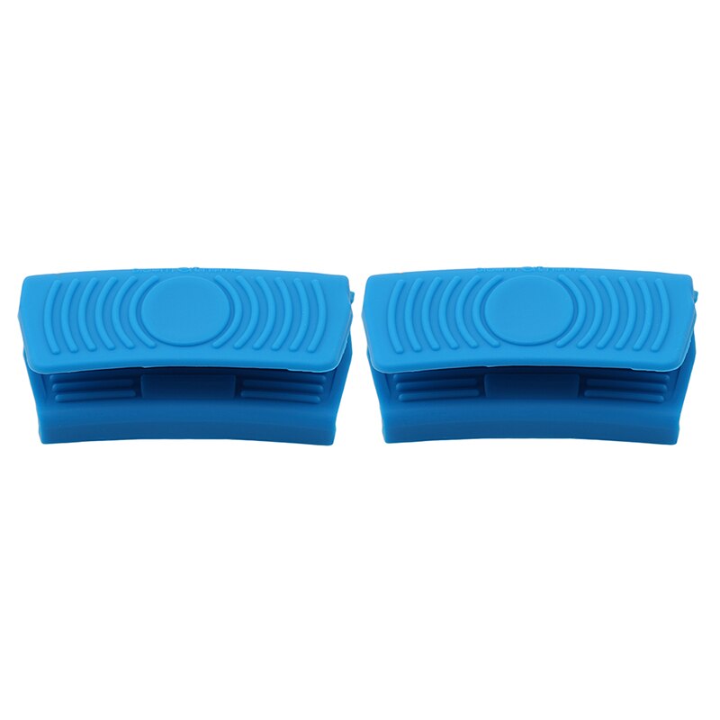 Useful Silicone Heat Insulation Oven Mitt Glove Casserole Ear Pan Pot Holder Oven Grip Anti Pot Clip Kitchen Accessories: dark blue