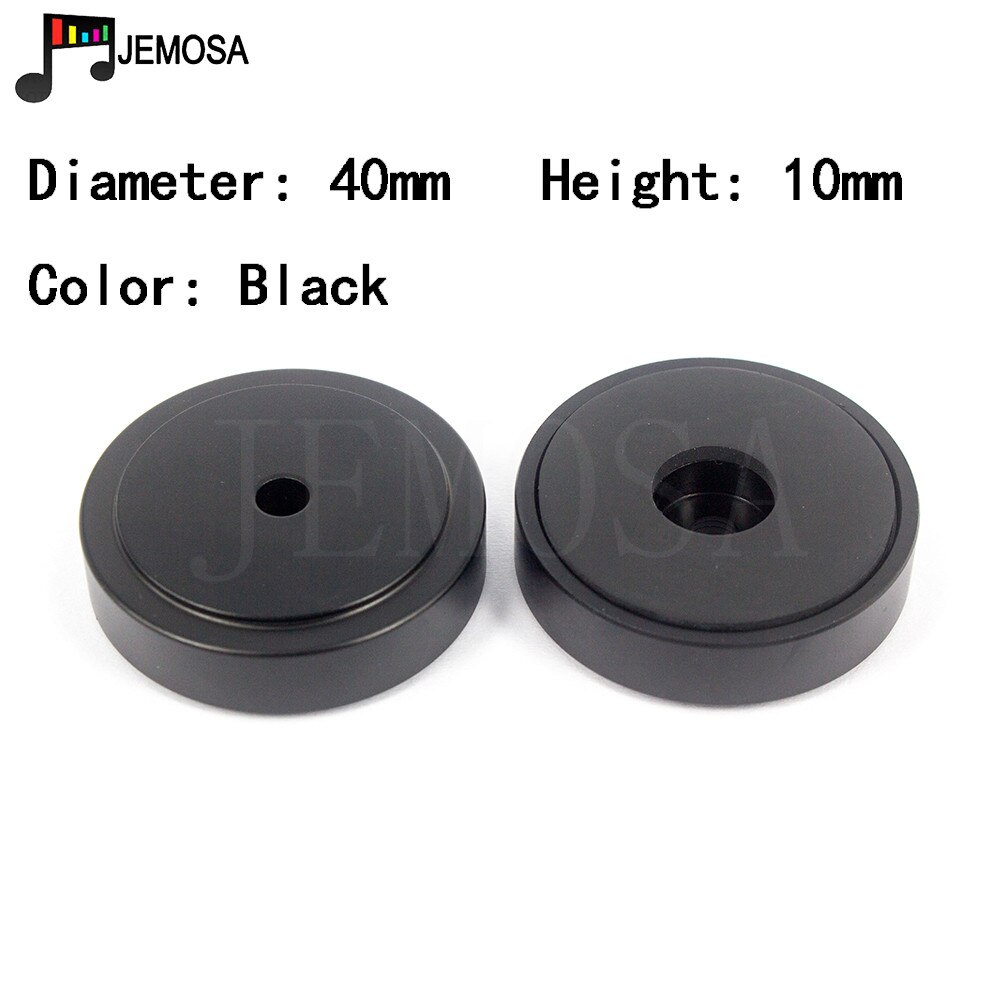 4 pz 40mm * 10mm alluminio piedi macchina amplificatore piedi altoparlante giradischi piedi gomma assorbimento degli urti lettore CD DAC piedi macchina: Black 40X10